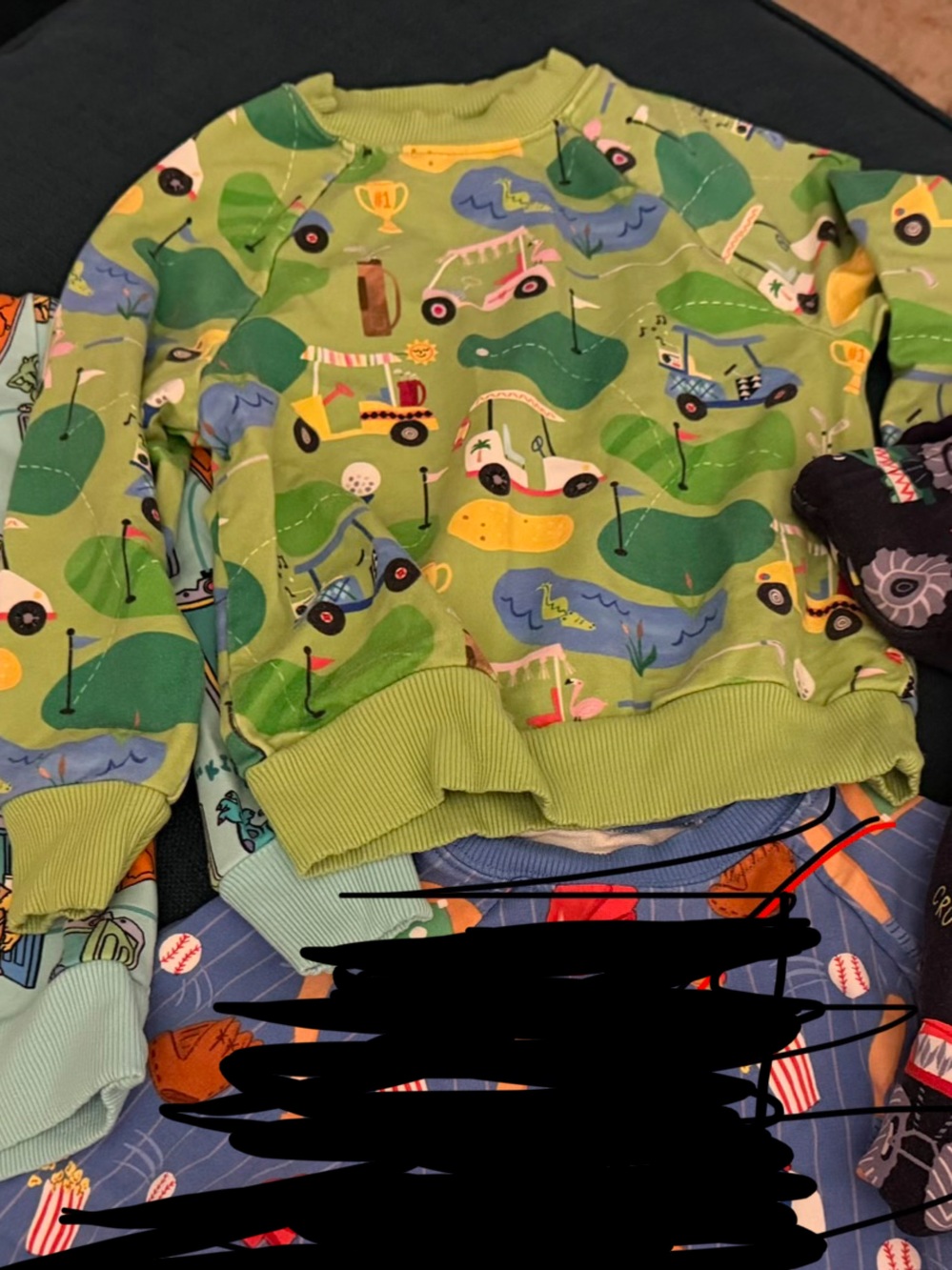 Little Sleepies Bundle - 1 Fairway Fun crewneck & 1 Monster Truck Madness hoodie